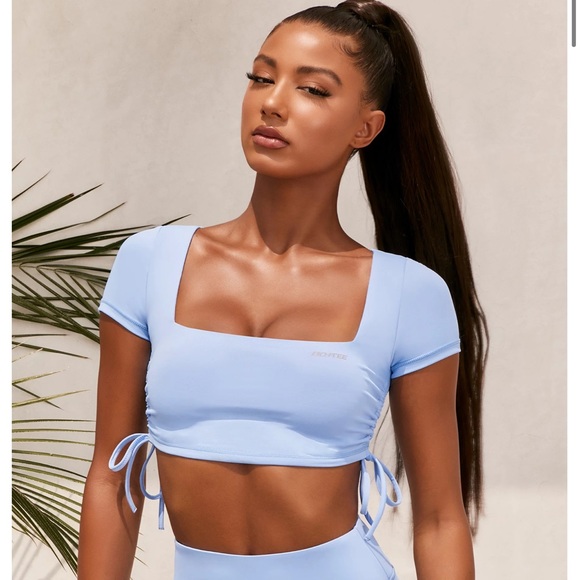 Oh Polly Bo+Tee 3 Piece Set Baby Blue Small Like New - Picture 4 of 15